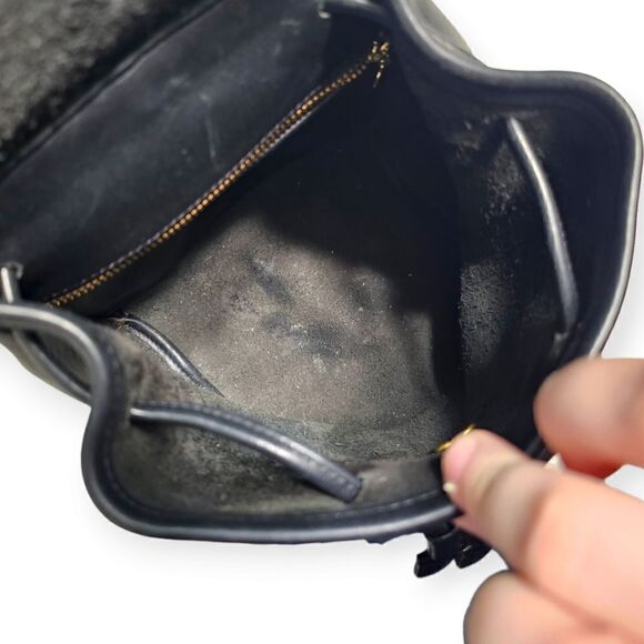 Coach Vintage Black Leather Daypack (Style No. 9960) - Picture 8 of 15